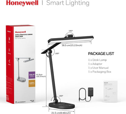 Eye-Caring LED Desk Lamp – Auto Dimming, 3 Color Modes