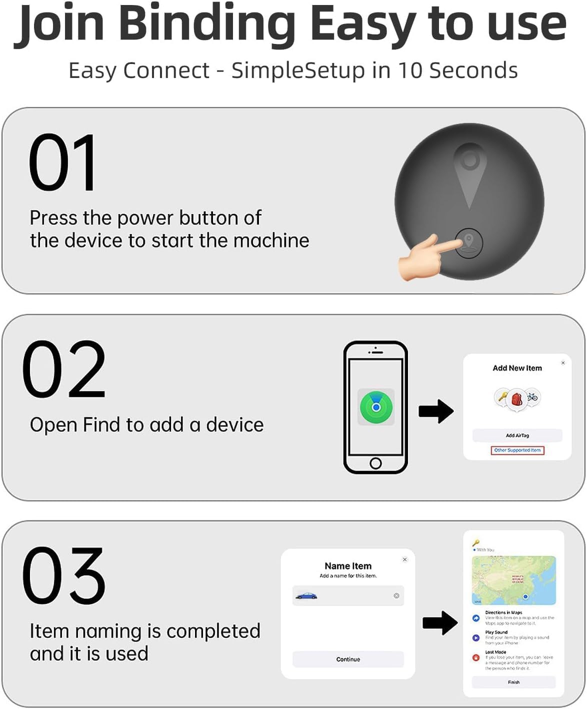 Mini Car GPS Tracker for Apple Find My – Ultra-Slim, No Fees