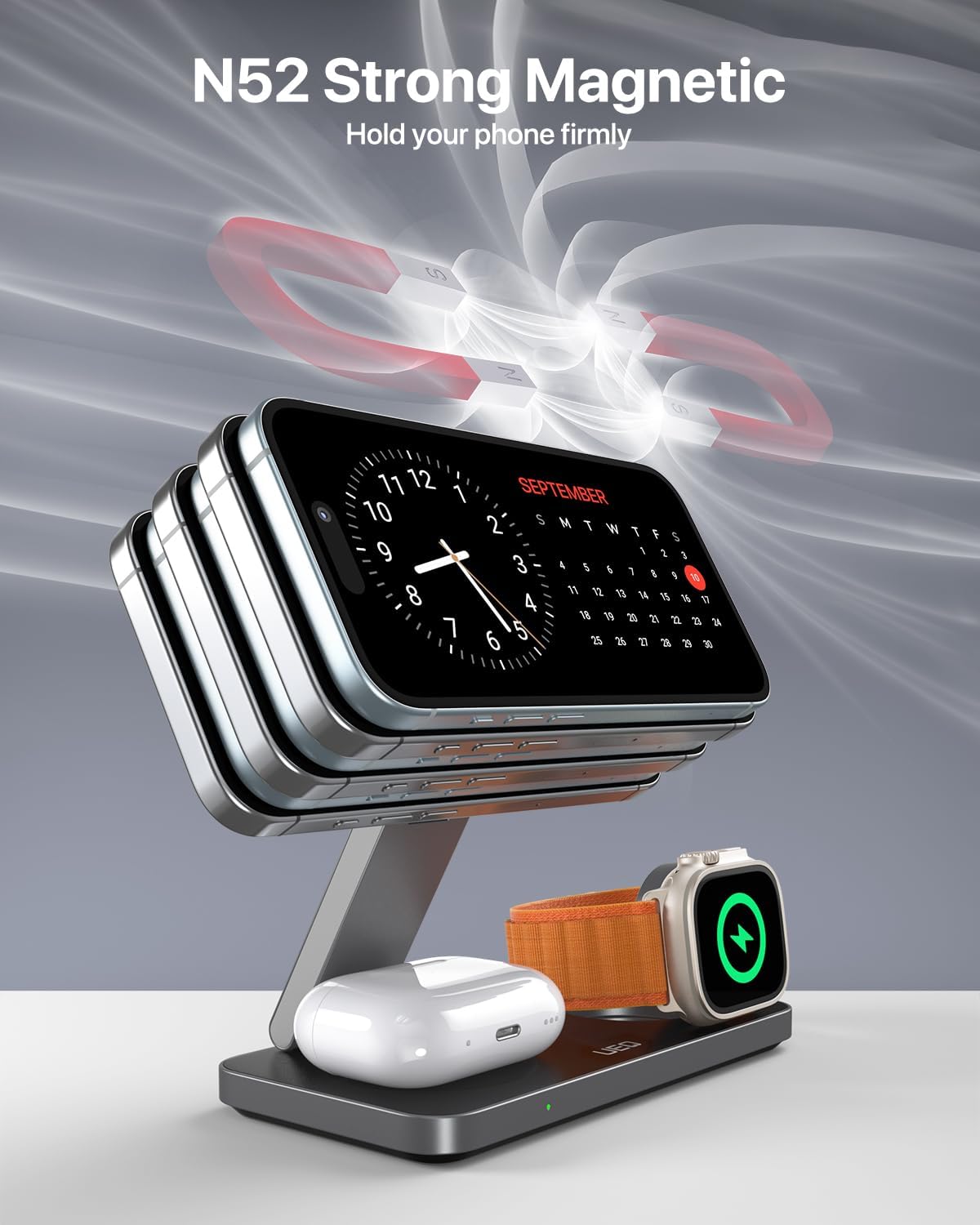 Foldable 3-in-1 MagSafe Wireless Charging Station