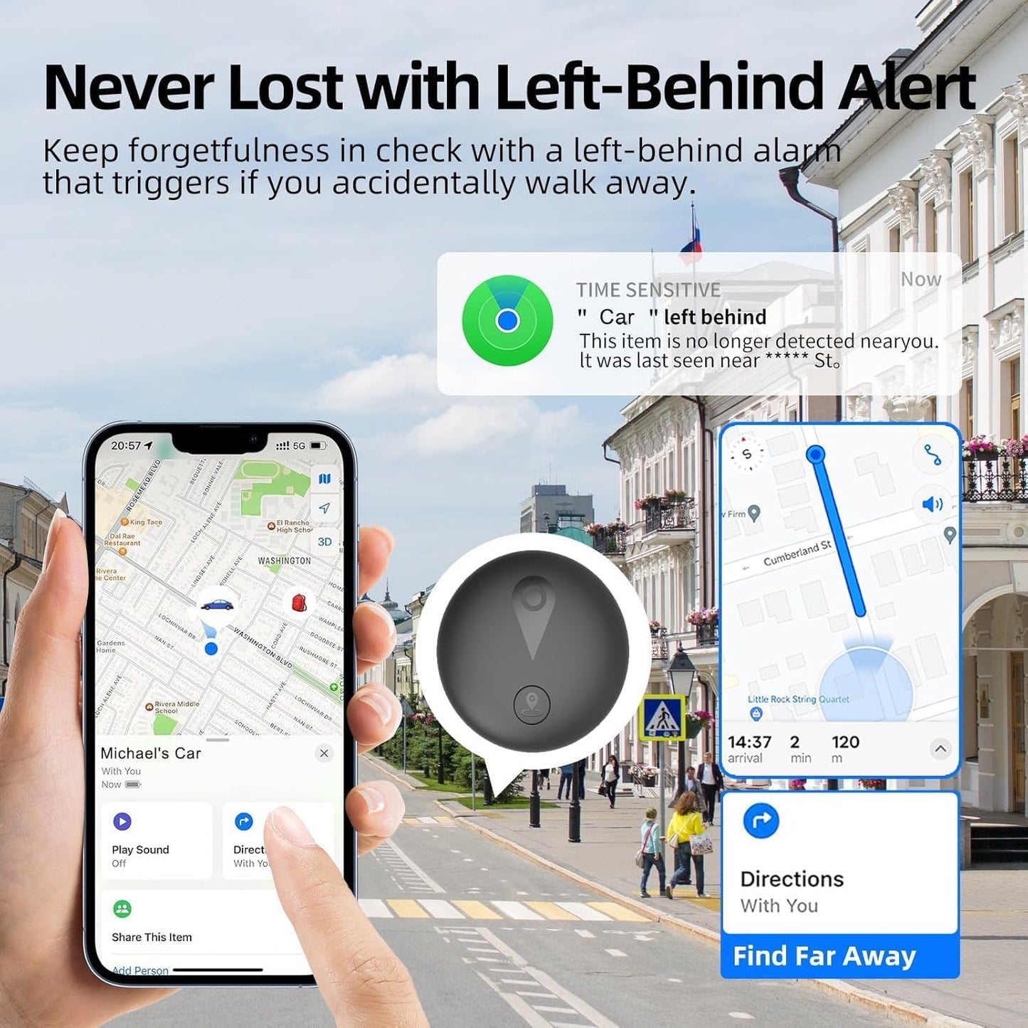 Mini Car GPS Tracker for Apple Find My – Ultra-Slim, No Fees